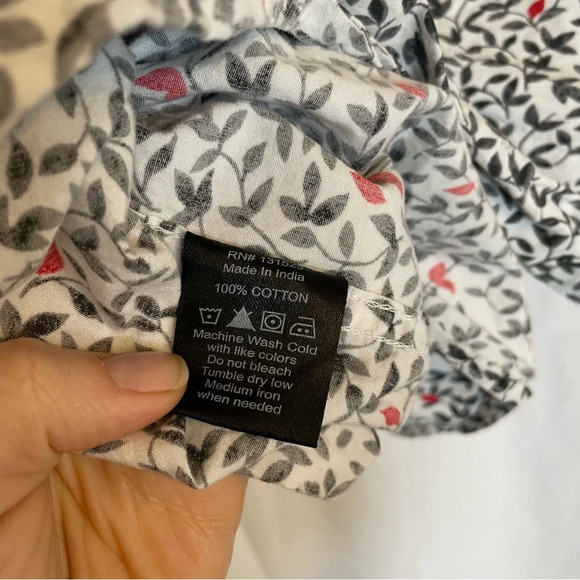 MONUMENT Men’s Cotton Button Down Short Sleeve Grey Red Leaf Small - Picture 14 of 14